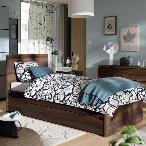 STORKLINTA, bed frame with 2 storage boxes, 90x200 cm, 796.288.90