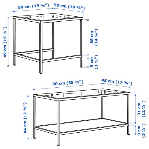 VITTSJÖ, nest of tables, set of 2, 802.153.32
