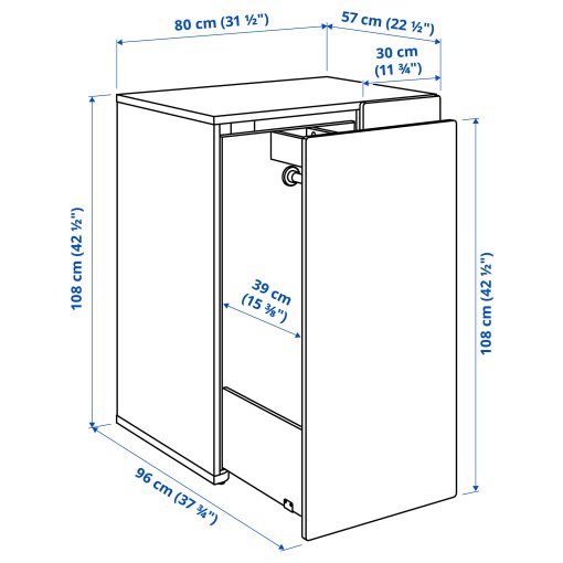 SMÅSTAD, pull-out storage unit, 80x55x108 cm, 804.369.65