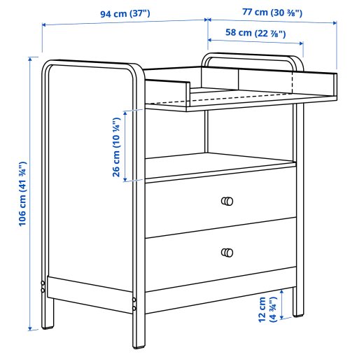ALSKVARD, changing table/chest of drawers, 804.666.79