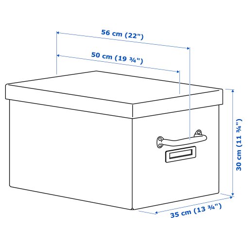 TJOG, storage box with lid, 35x56x30 cm, 804.776.68