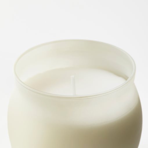 JÄMLIK, scented candle in glass/Vanilla, 50 hr, 805.021.54
