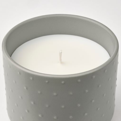 GLASBJÖRK, scented candle in ceramic jar/Cedarwood & vanilla, 25 hr, 805.336.26