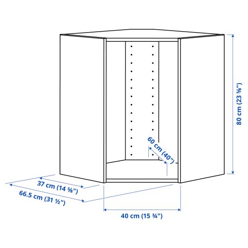 METOD, corner wall cabinet frame, 68x37x80 cm, 805.916.83