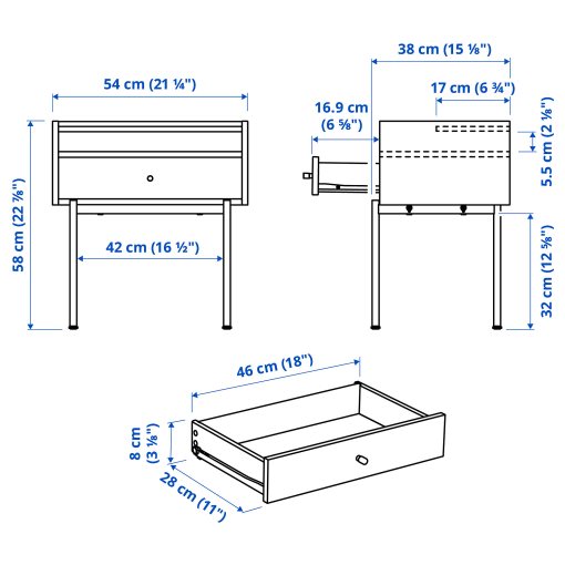 RÅDMANSÖ, κομοδίνο, 54x38x58 cm, 805.935.97