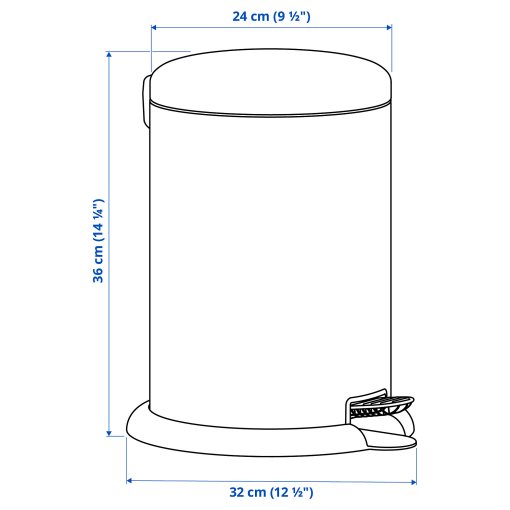 GÅNGSKYFFEL, κάδος απορριμμάτων με πεντάλ, 9 l, 805.953.89