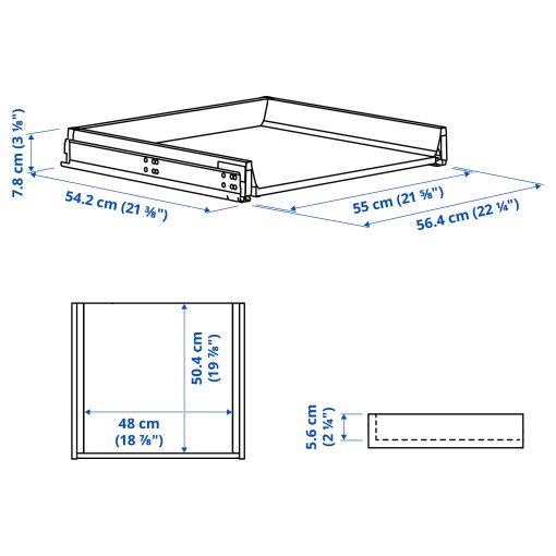 KNIVSHULT, drawer low, 60x60 cm, 806.006.68