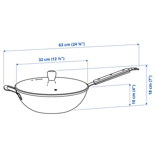 VARDAGEN, τηγάνι γουόκ με καπάκι, 32 cm, 806.048.45