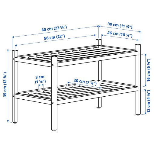 VASSKÄR, shoe rack, 60 cm, 806.246.45