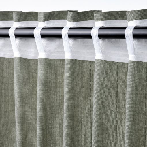 LENDA, curtains with heading tape and tie-backs/1 pair, 140x165 cm, 806.333.05