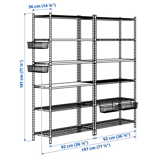 OMAR, 2 shelf sections, 197x36x181 cm, 892.790.51