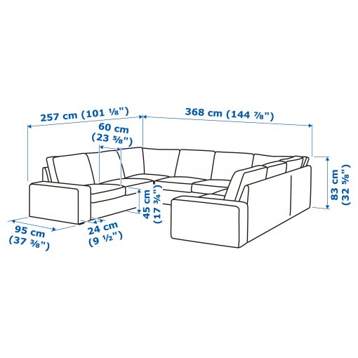 KIVIK, καναπές σε σχήμα Π, 7 θέσεων, 894.405.76