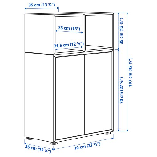 EKET, σύνθεση ντουλαπιών με πόδια, 70x35x107 cm, 894.927.68