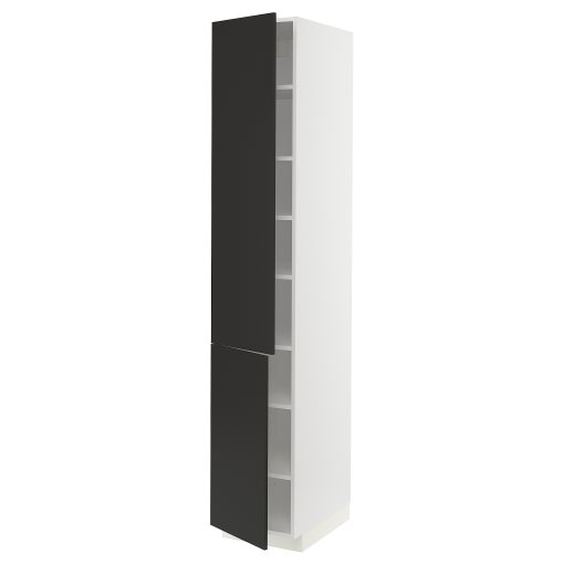 METOD, ψηλό ντουλάπι με ράφια/2 πόρτες, 40x60x220 cm, 894.985.48