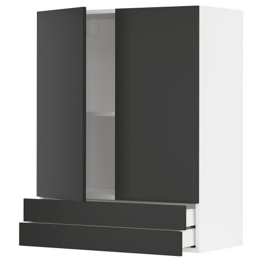 METOD/MAXIMERA, ντουλάπι τοίχου με 2 πόρτες/2 συρτάρια, 80x100 cm, 894.986.85