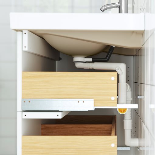 ANGSJON/BACKSJON, wash-stand with drawers/wash-basin/tap/high-gloss, 82x49x71 cm, 895.213.89