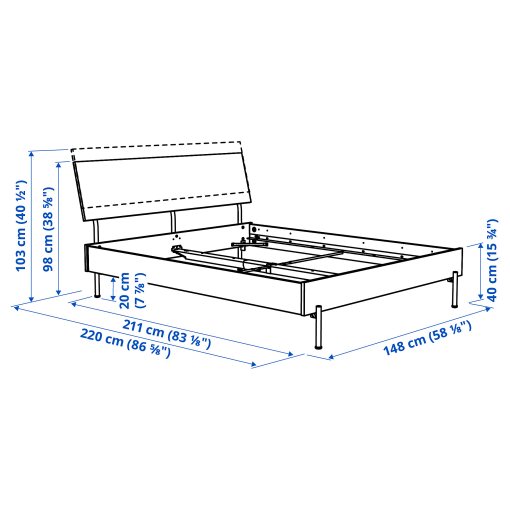 RÅDMANSÖ, bed frame, 140x200 cm, 895.986.37