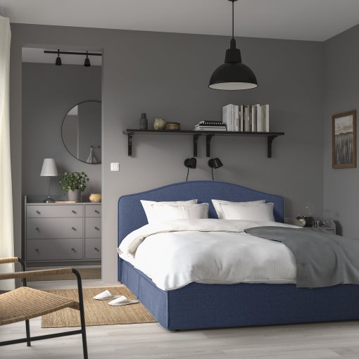 RAMNEFJALL, upholstered bed frame, 140x200 cm, 896.074.82