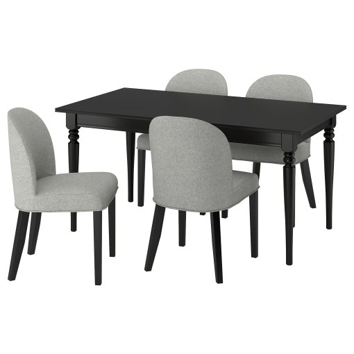 ROSENTORP, τραπέζι και 4 καρέκλες, 155/215x87 cm, 896.101.30