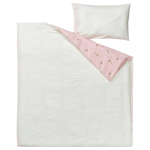 DRÖMSLOTT, duvet cover 1 pillowcase for cot/puppy pattern, 110x125/35x55 cm, 905.211.90