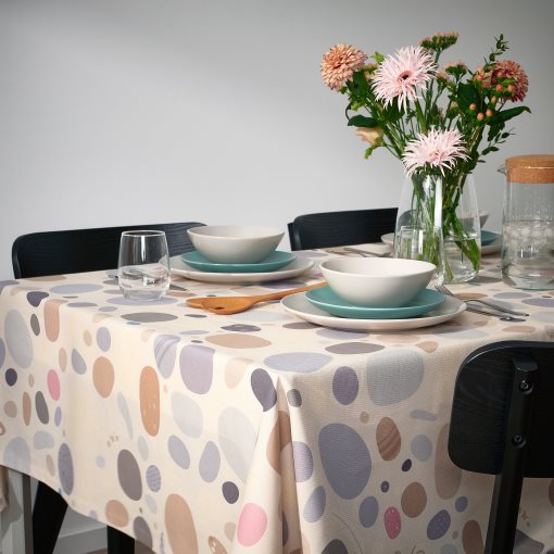 SOMMARFLOX, tablecloth patterned stones, 145x145 cm, 905.494.34