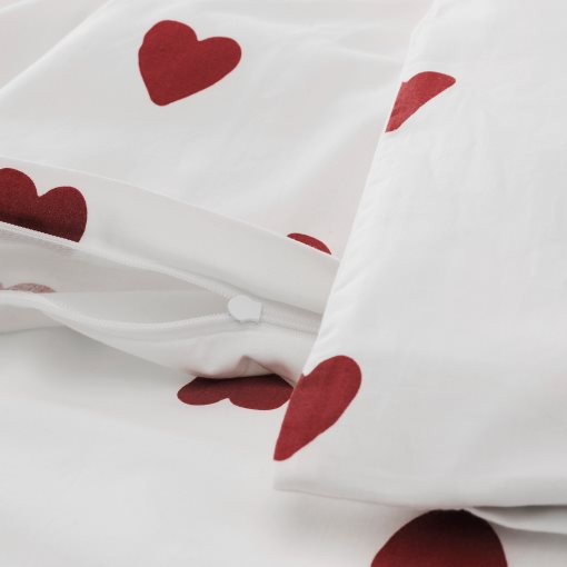 BARNDRÖM, duvet cover and pillowcase/heart pattern, 150x200/50x60 cm, 905.958.74