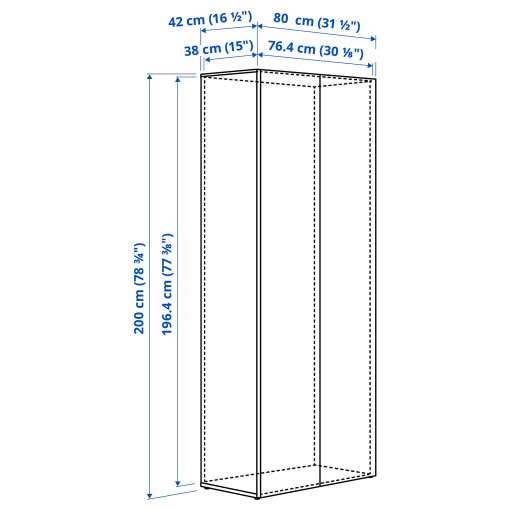 LASTARE, frame with doors, 80x42x200 cm, 905.964.73