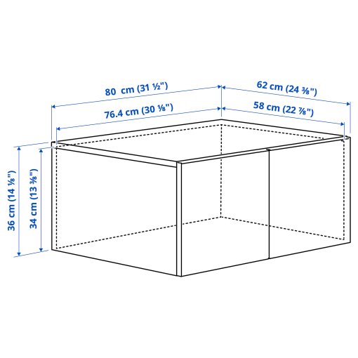 LASTARE, height extension unit with doors, 80x62x36 cm, 905.964.87