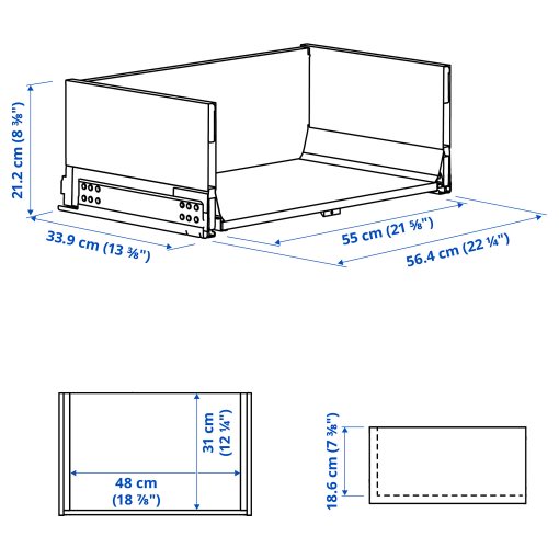KNIVSHULT, drawer high, 60x37 cm, 906.006.58