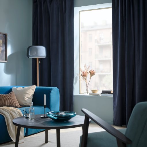 SANELA, curtains with heading tape/1 pair, 140x280 cm, 906.314.43