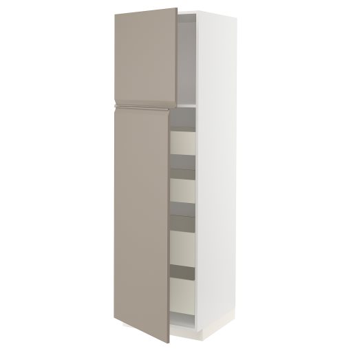 METOD/MAXIMERA, ψηλό ντουλάπι με 2 πόρτες/4 συρτάρια, 60x60x200 cm, 994.923.91