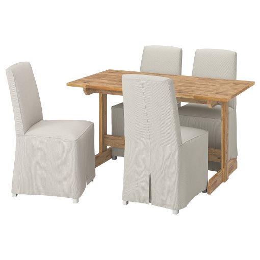 NACKANAS/BERGMUND, table and 4 chairs, 140 cm, 994.962.90