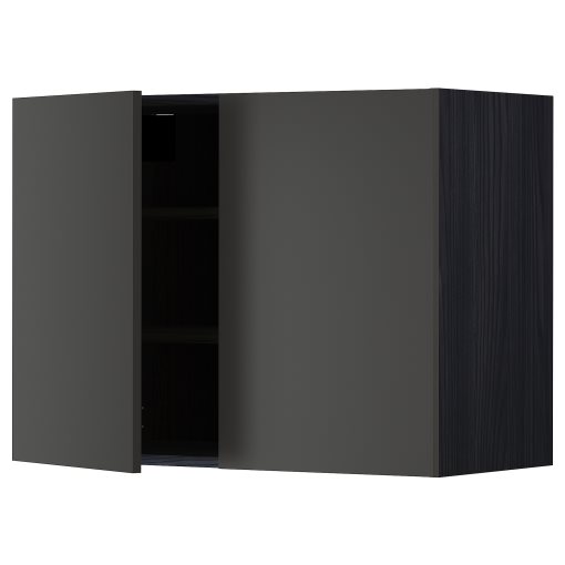 METOD, wall cabinet with shelves/2 doors, 80x60 cm, 994.986.80