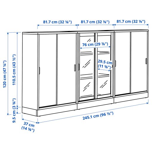 TONSTAD, σύνθεση αποθήκευσης με συρόμενες πόρτες, 245x120 cm, 995.150.57