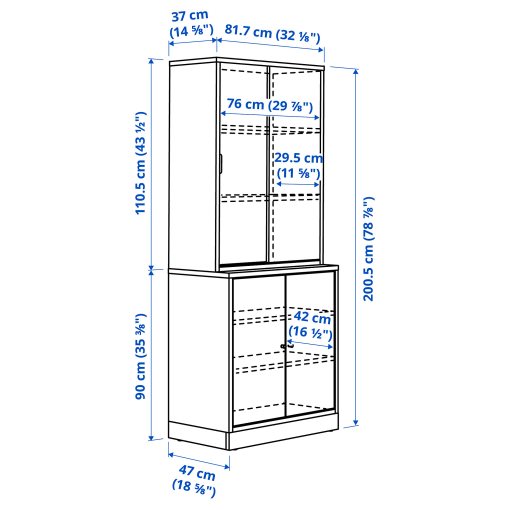 TONSTAD, σύνθεση αποθήκευσης με συρόμενες πόρτες, 82x201 cm, 995.150.62