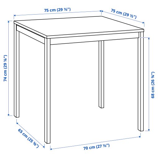 MELLTORP/JANIN, τραπέζι και 2 καρέκλες, 75x75 cm, 995.564.82