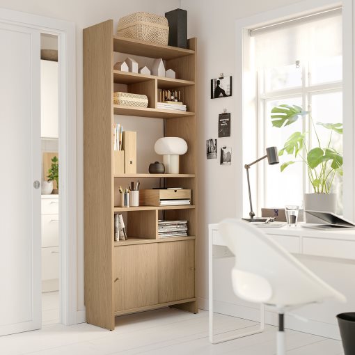 LÅDMAKARE, storage combination with sliding doors and 2 shelf inserts, 81x35x212 cm, 995.639.96