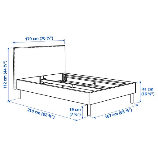 TÄRNKULLEN, upholstered bed frame, 160x200 cm, 995.692.05