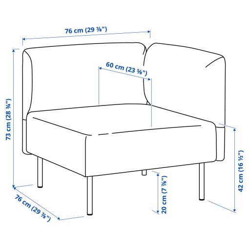 LILLEHEM, 5-seat modular sofa with side table, 995.697.43