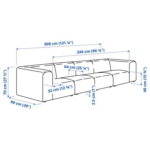 STOCKHOLM 2025, 4-seat sofa, 995.743.20