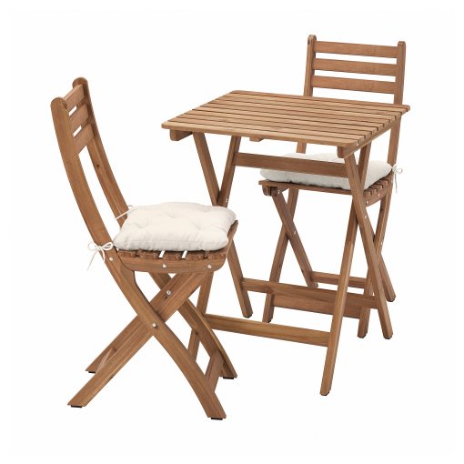 ASKHOLMEN, table and 2 chrairs/foldable/outdoor, 60x62 cm, 995.753.10