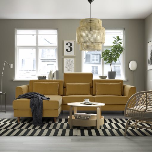 SLATORP, 3-seat sofa with chaise longue, 995.775.78