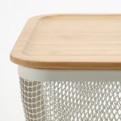 IKEA 365+, ορθογώνιο μεταλλικό καλάθι τροφίμων με καπάκι, 32x21x13 cm, 995.814.91