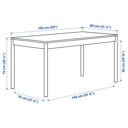 TONSTAD/TONSTAD, τραπέζι και 4 καρέκλες, 150x80 cm, 995.966.47