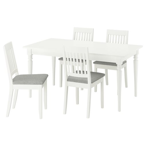 ROSENTORP/NÄSIN, τραπέζι και 4 καρέκλες, 155/215x87 cm, 996.101.39