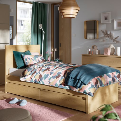STORKLINTA, bed frame with 2 storage boxes, 90x200 cm, 996.283.56