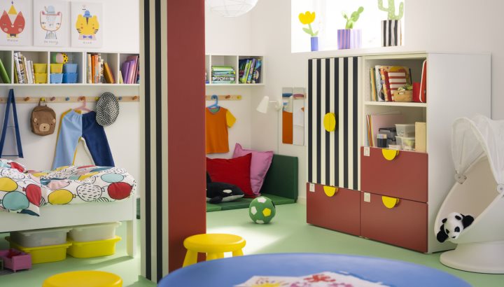 A fun, colourful room that’s organised to suit kids