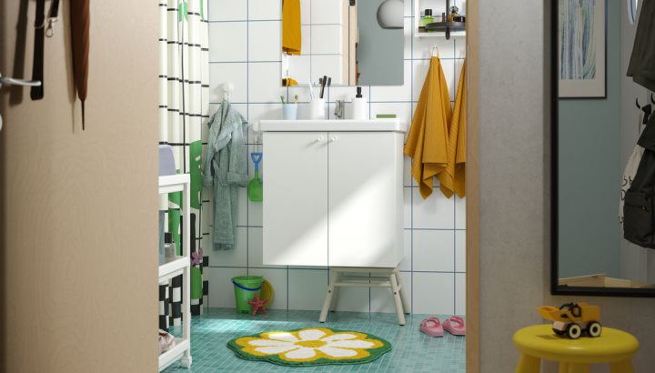 Ένα χαριτωμένο και λειτουργικό μπάνιο για μικρούς και μεγάλους