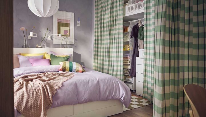 An eclectic, mood-boosting studio bedroom