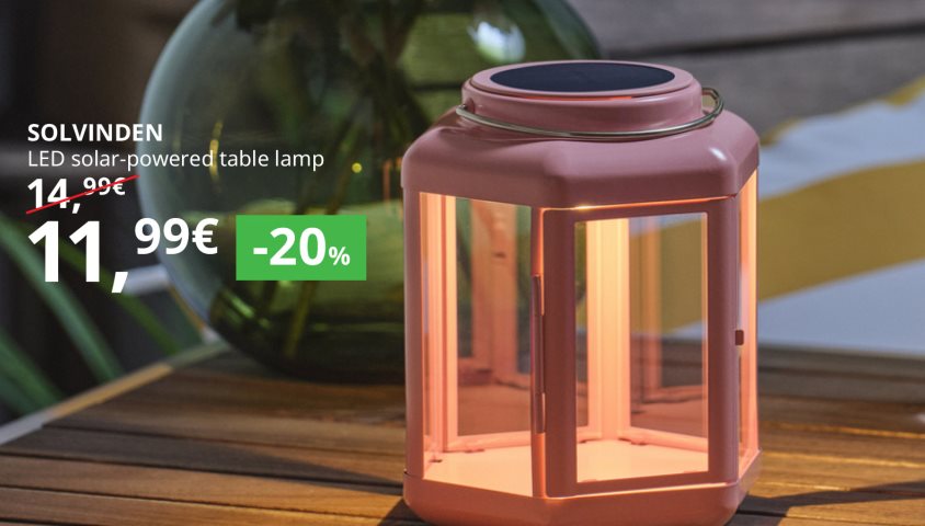 20% off all solar-powered lighting.